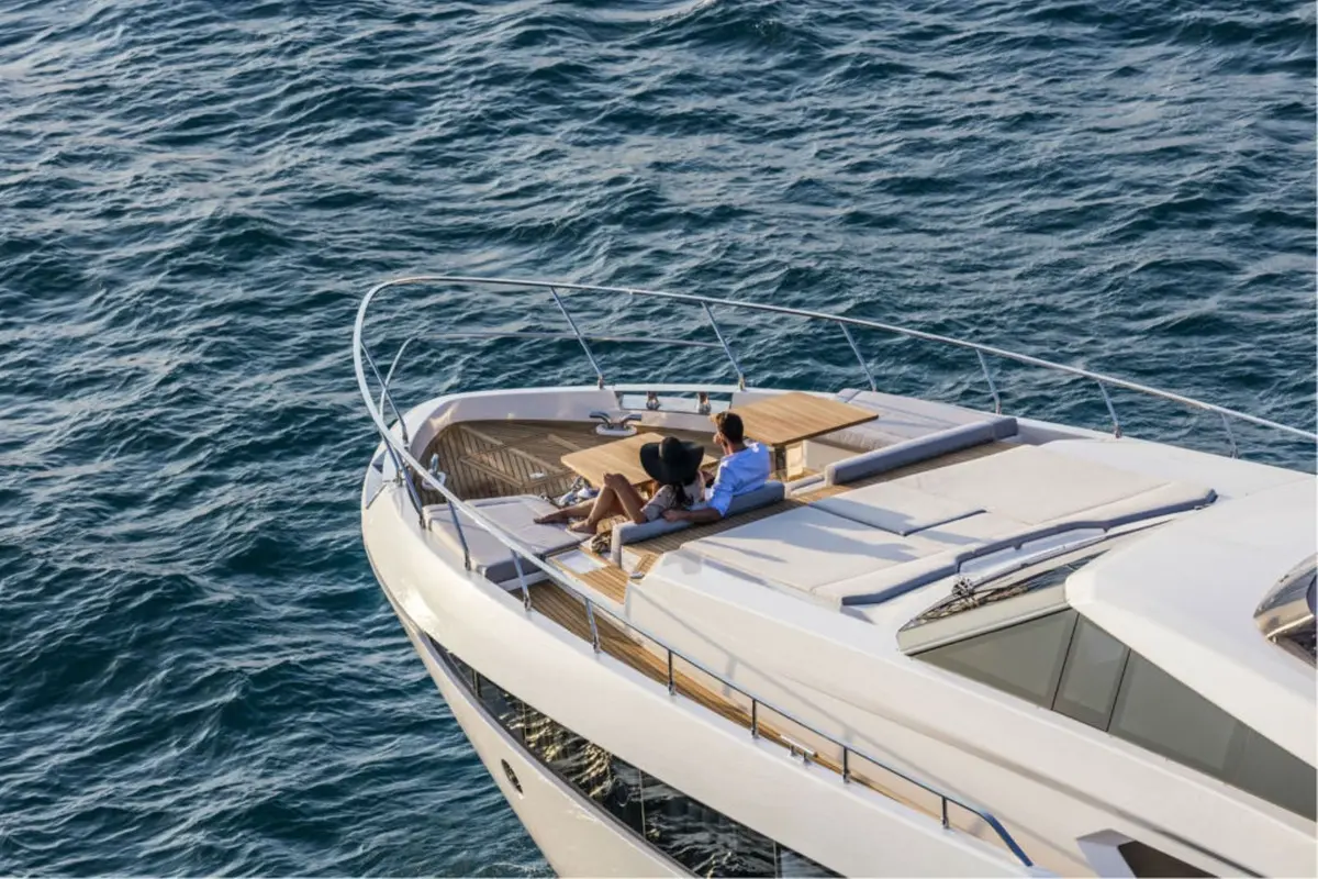 Ferretti 920, aft deck — Yacht Hire Marbella, Marbella. Ferretti 920 — 28m