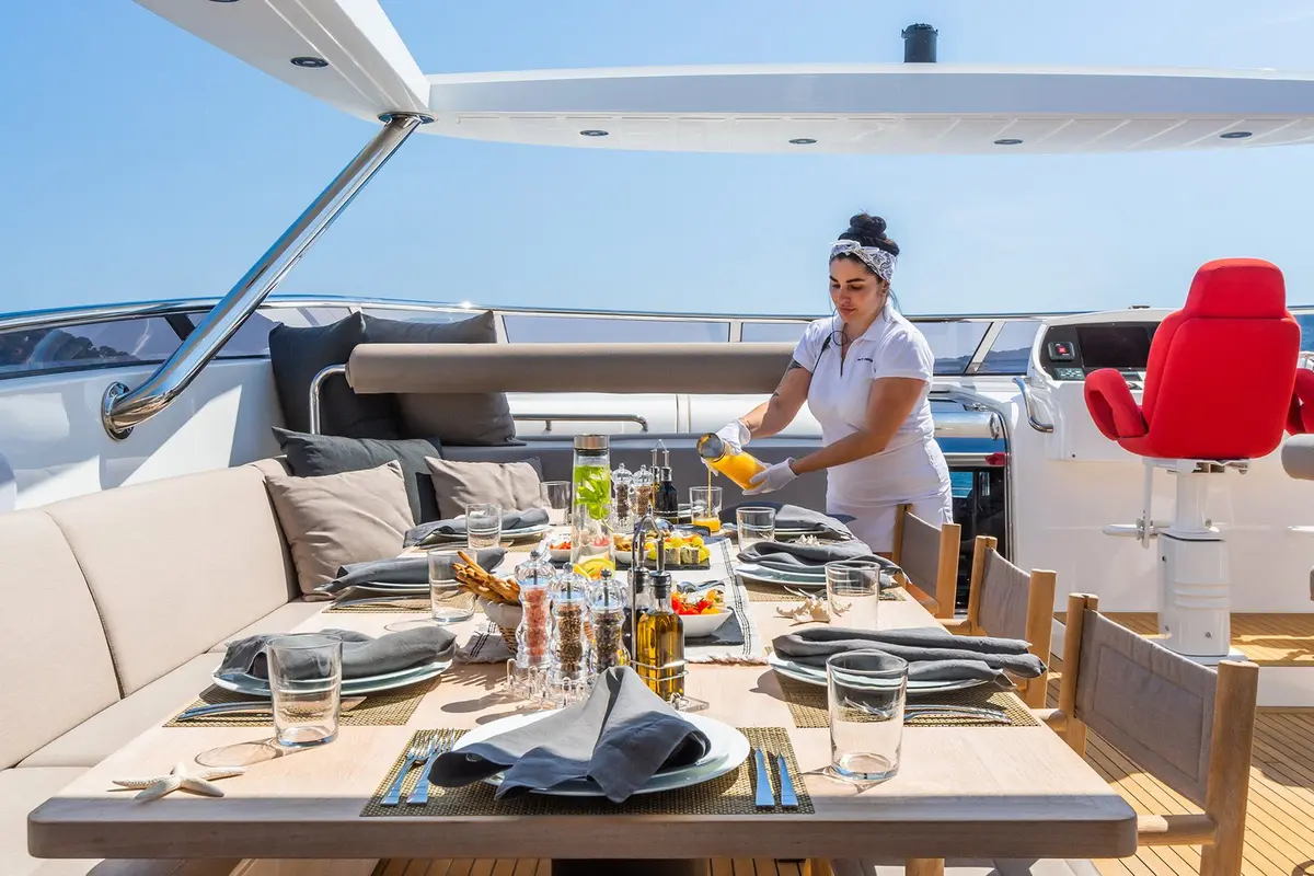 Majesty 100, flybridge — Yacht Hire Marbella, Marbella. Majesty 100 — 32m