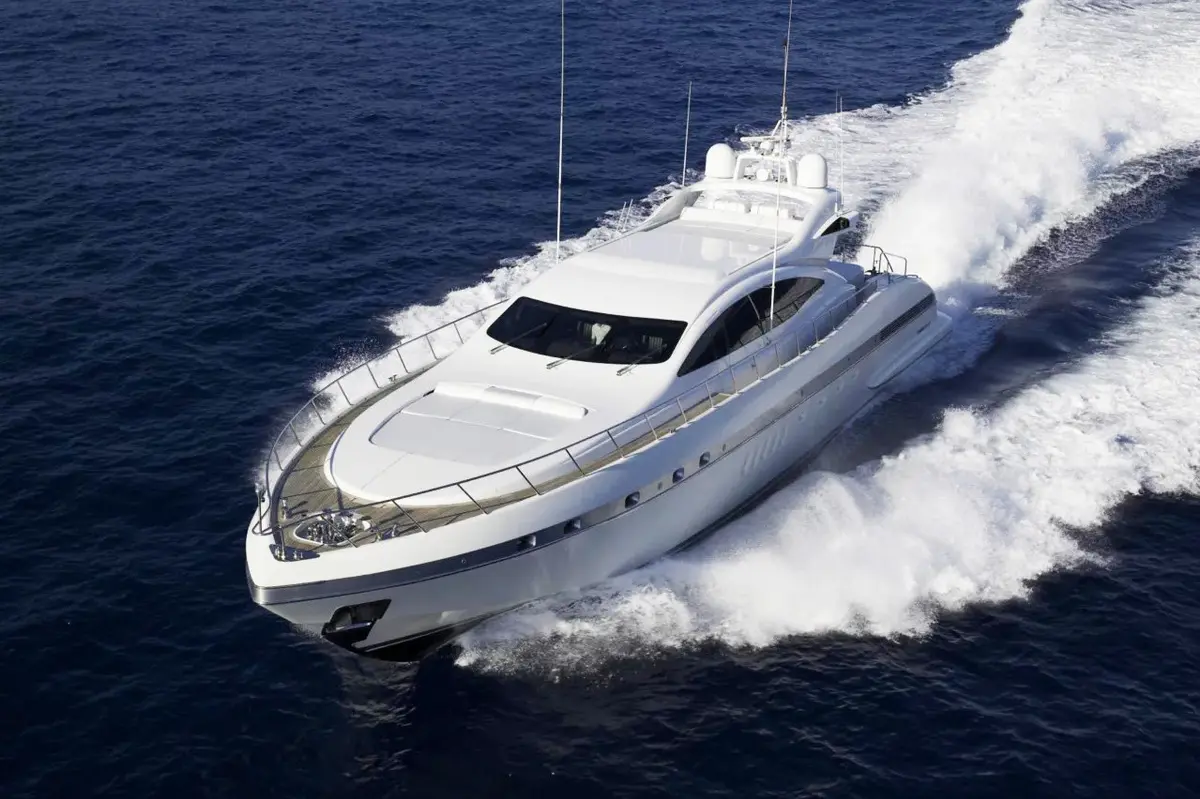 Mangusta 92, aft deck — Yacht Hire Marbella, Marbella. Mangusta 92 — 28m