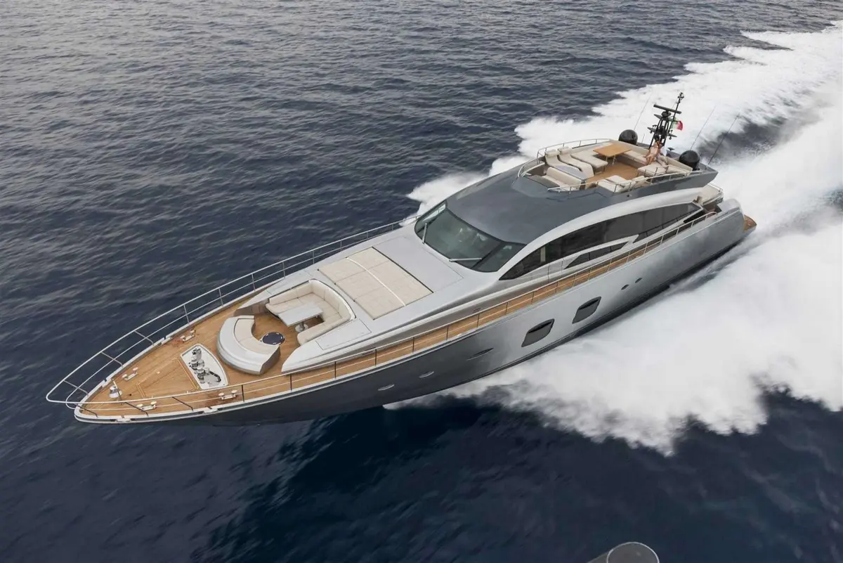 Pershing 108, aft deck — Yacht Hire Marbella, Marbella. Pershing 108 — 33m