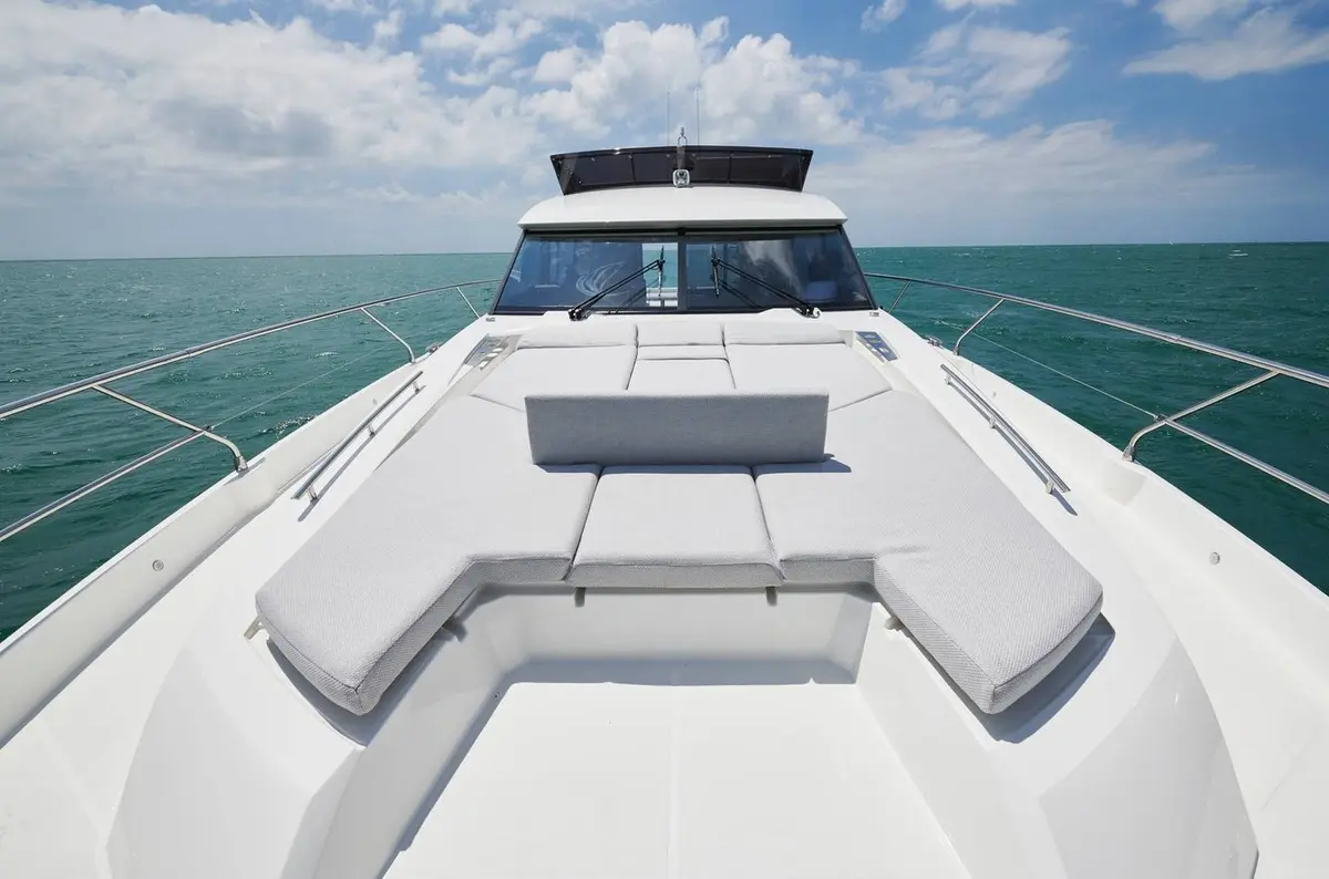 Prestige 590 Fly, aft deck — Yacht Hire Marbella, Marbella. Prestige 590 Fly — 19m