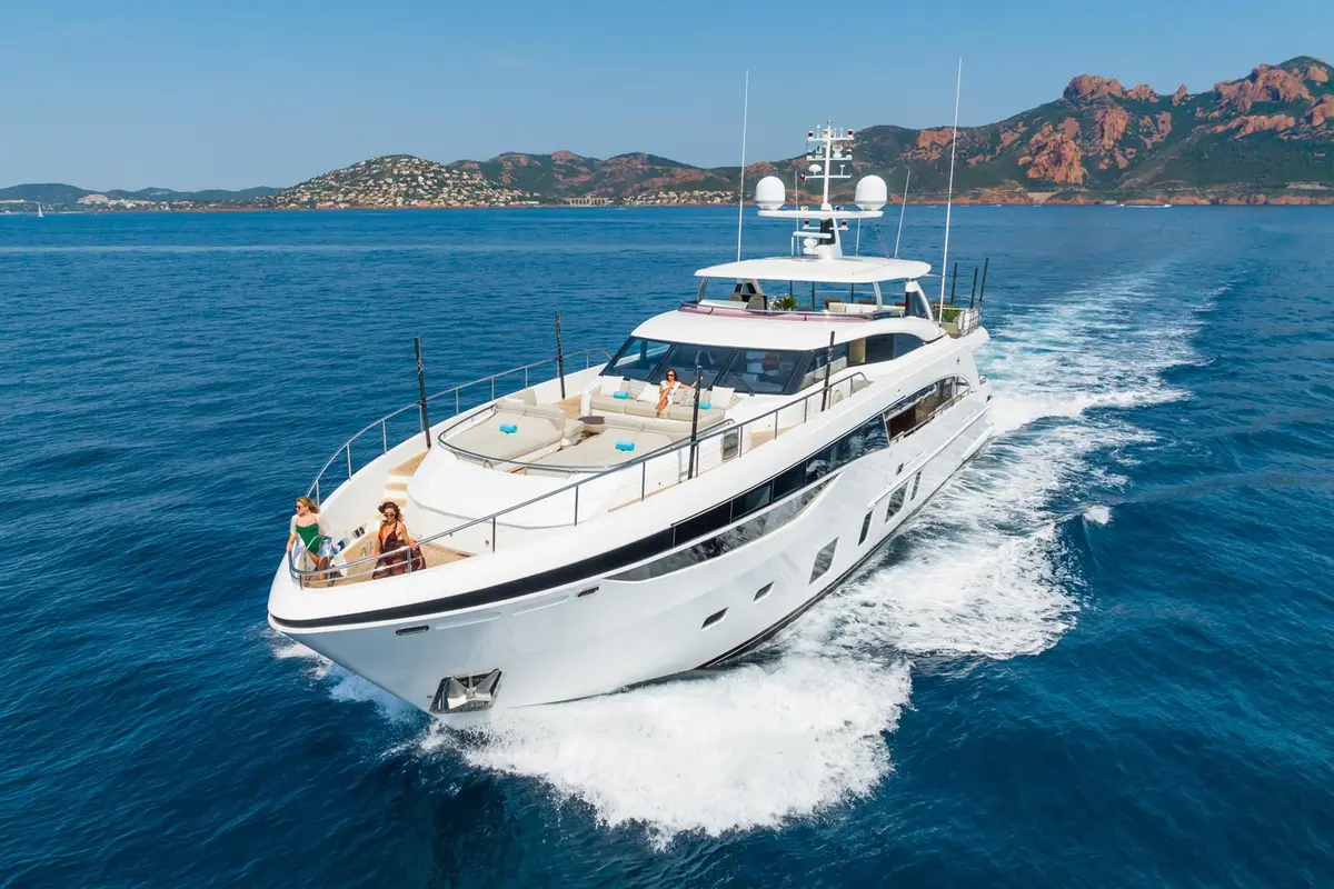 Princess 35M, aft deck — Yacht Hire Marbella, Marbella. Princess 35M — 35m
