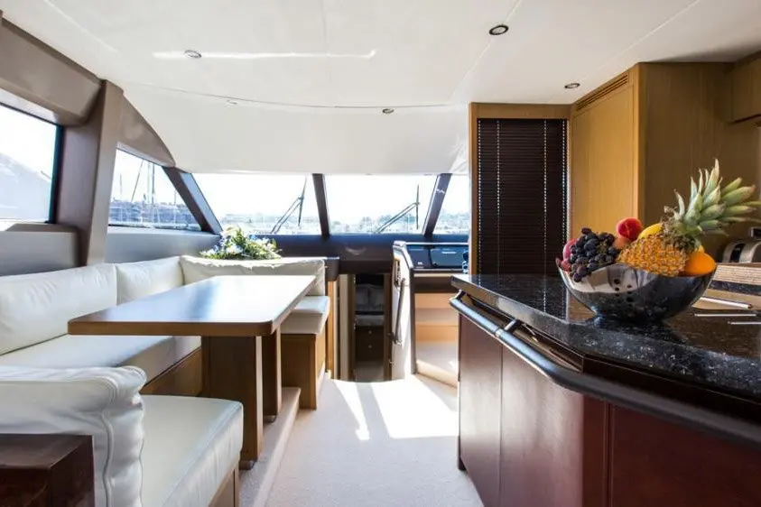 Princess 68 Fly, main deck — Yacht Hire Marbella, Marbella. Princess 68 Fly — 21m