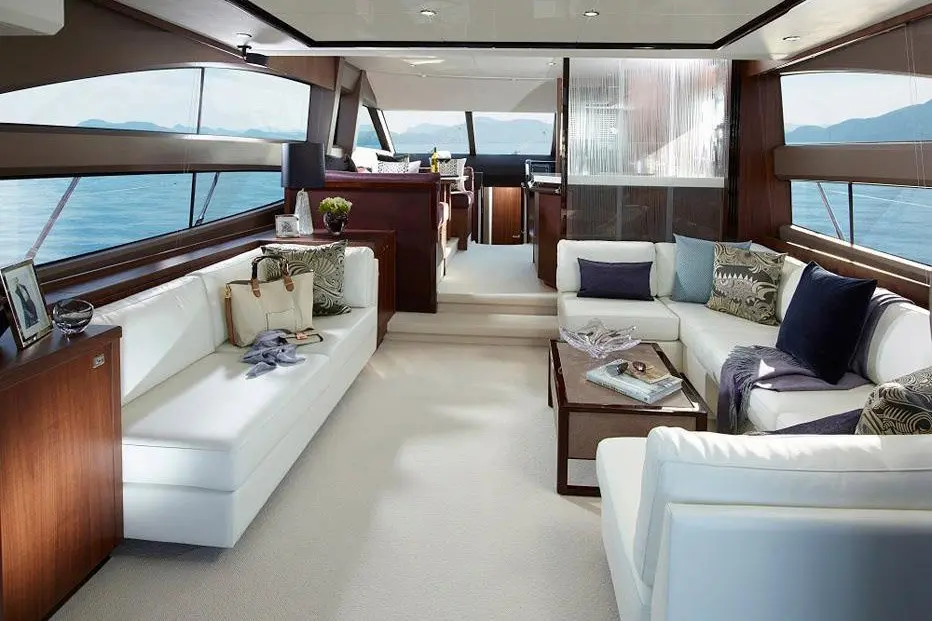 Princess 68 Fly, aft deck — Yacht Hire Marbella, Marbella. Princess 68 Fly — 21m