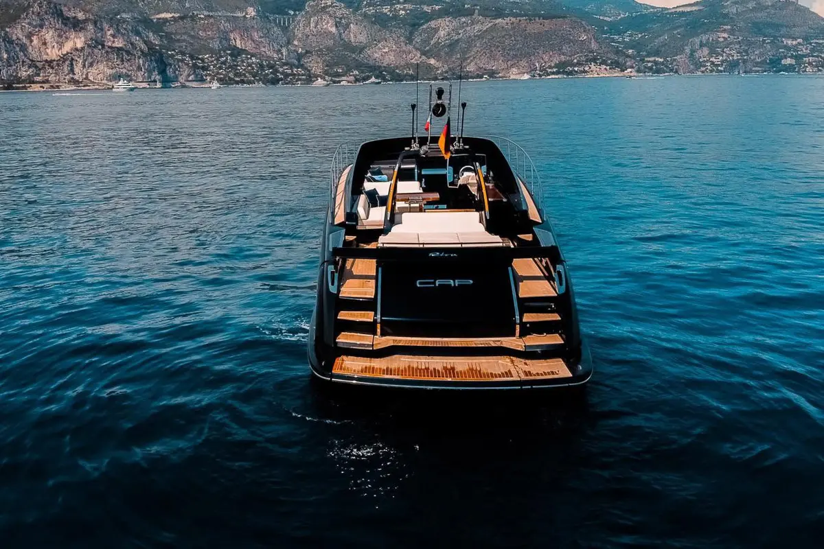 Riva 56 Rivale, aft deck — Yacht Hire Marbella, Marbella. Riva 56 Rivale — 17m